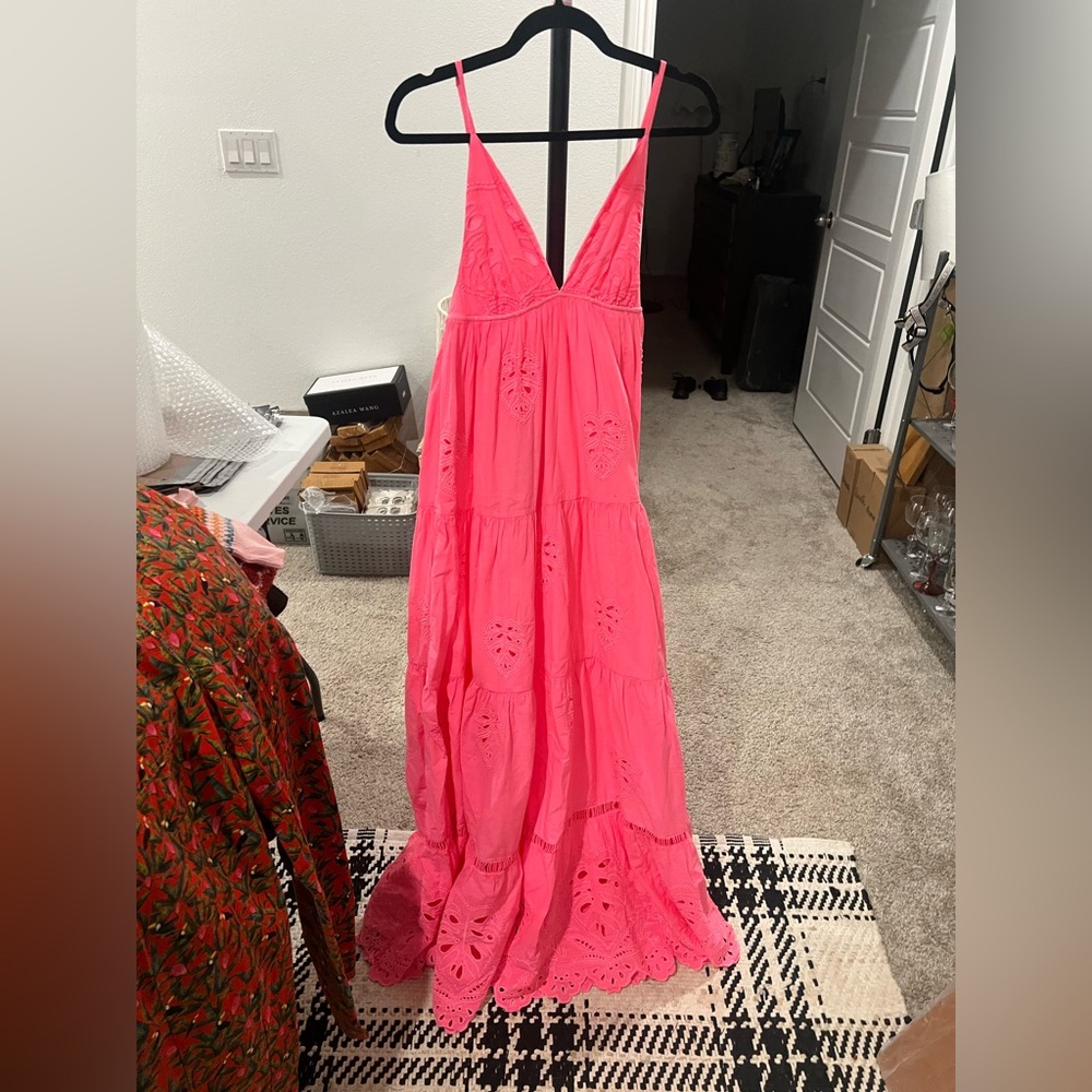 Farm Rio Neon Pink Maxi Dress, SMALL NWT - Picture 8 of 10